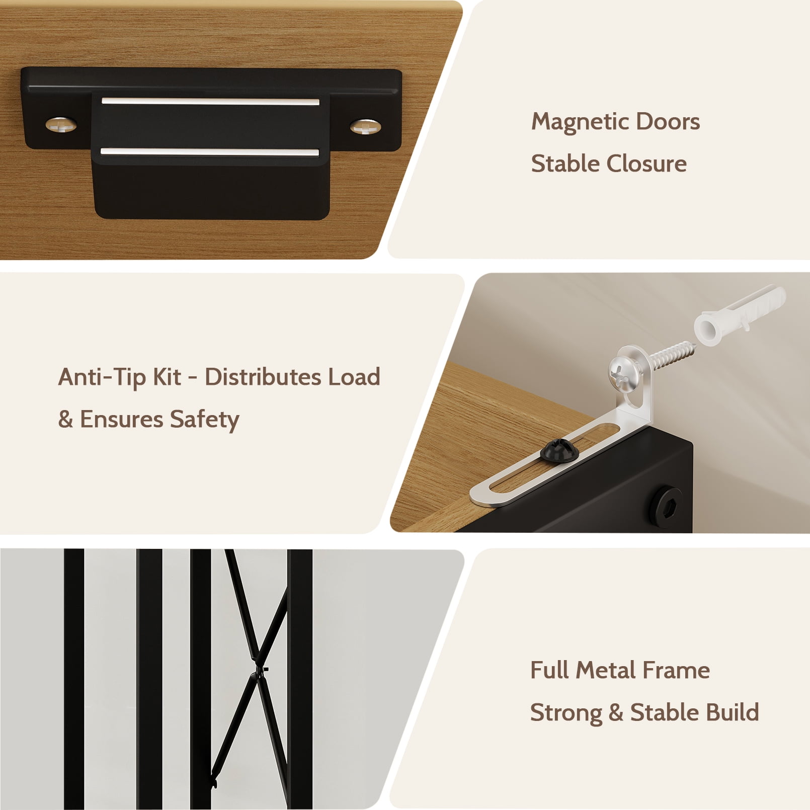 Vividwood Over-the-Toilet Cabinet with Soft Close Doors, Off-White
