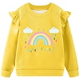 thumbnail image 4 of CLOISE Girls Shirts Casual Long Sleeve Tops with Pockets Crewneck Pullover Graphic Blouses Yellow 7-8T, 4 of 5