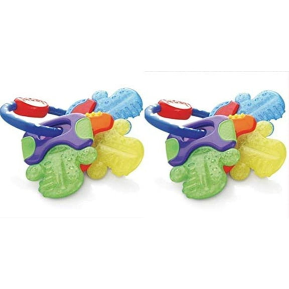 nuby icybite hard/soft teething keys - 2pack