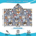 thumbnail image 2 of Cute Hedgehogs and Forest Animals Pattern Hooded Bath Towel，60"x35" for Ages 3 To 12 Kids, Quick Dry Lightweight Soft Microfiber Hood Beach Towel Cover Up for Kids, 2 of 7