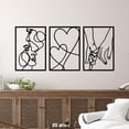 thumbnail image 3 of ESTART 3PCS Metal Minimalist Line Wall Art Valentine's Day Lover Kiss Hand Metal Wall Decor for Bedroom Bathroom Living Room(Black), 3 of 7