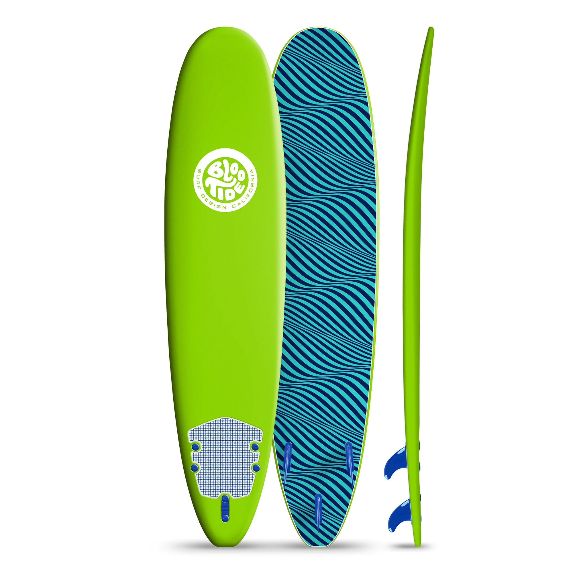 Bloo Tide 8ft Surfboard Green top deck with Turq Wavizm Bloo Tide 8ft Surfboard Green top deck with Turq Wavizm