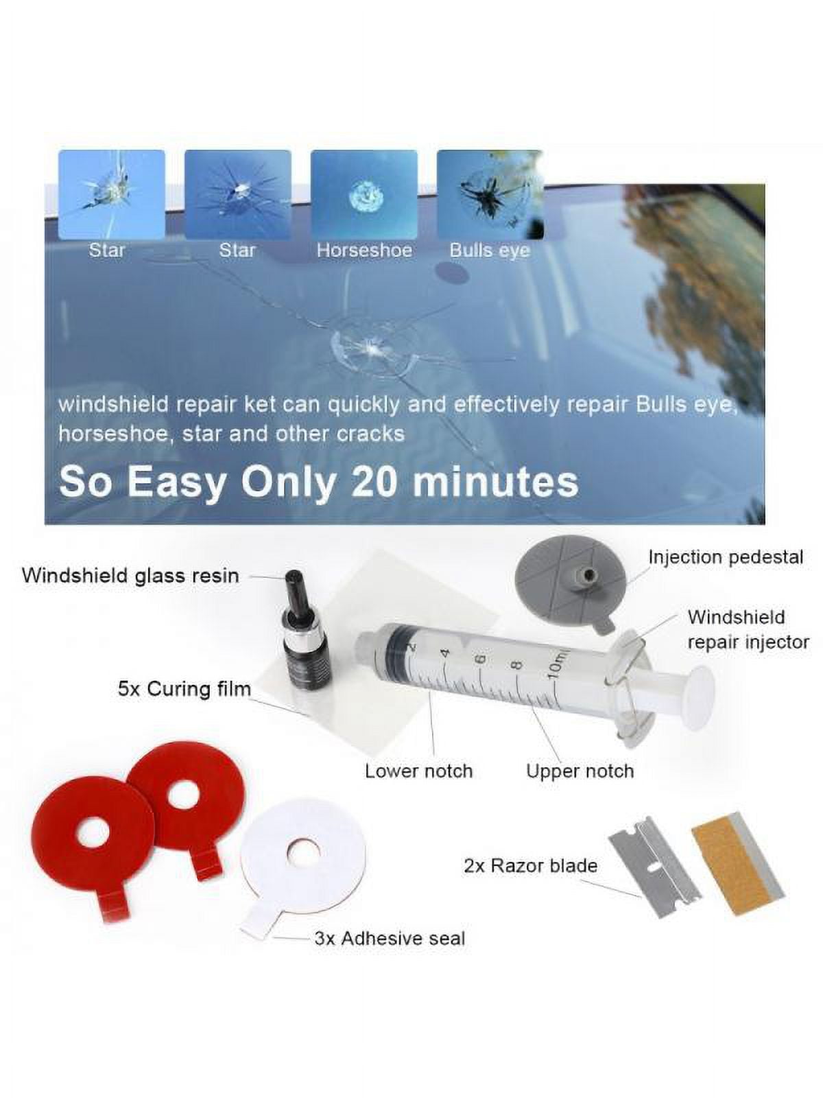 Bullseye - Windshield Crack Repair Kit Broken Auto Car Glass Easy Fix —  Golden Shop®