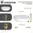thumbnail image 4 of Kingston Brass KRTRS7035137AL 70" Solid Surface Oval Double Ended Freestanding Tub with Faucet Combo and Drain, Brushed Brass, 4 of 6