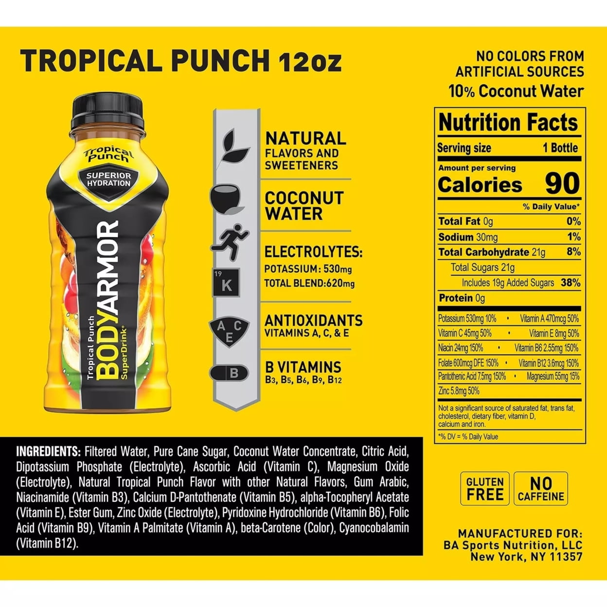 BodyArmor Sports Drink Variety Pack 12 Fluid Ounce (Pack of 24)