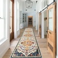 thumbnail image 5 of Findosom 2'x10' Vintage Runner Rug 0.4" Distressed Hallway Rug Non Slip Laundry Runner Rug Decor Rug Washable Runner Rug Kitchen Floor Mat Entryway Rug Runner for Laundry Kitchen Dark, Orange, 5 of 9