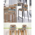 thumbnail image 5 of Western Texas Star Retro Bar Stool Covers Set of 6, Vintage Farmhouse Blue Brown Wood Grain Stretch Bar Chair Covers with Backs, Removable Pub Counter Height Chair Cover for Kitchen Dining Room Cafe, 5 of 7