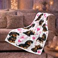 thumbnail image 6 of Adorable Dachshund Dog Hearts, Playful Pet Portrait Pattern, Warm Flannel Blanket for Living Room and Bedroom, Dog Lovers Just Because Gift, Pet Lover Home Decor, 6 of 9