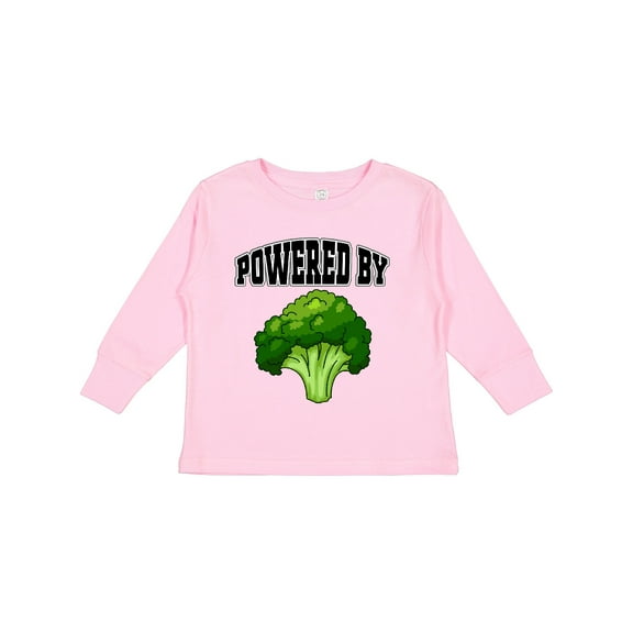 Inktastic Powered by Broccoli Boys or Girls Long Sleeve Toddler T-Shirt