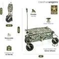thumbnail image 3 of Creative Outdoor Folding Wagon with Canopy and 10” Big Wheels for Sand, 150lbs Capacity, Camo, 3 of 9