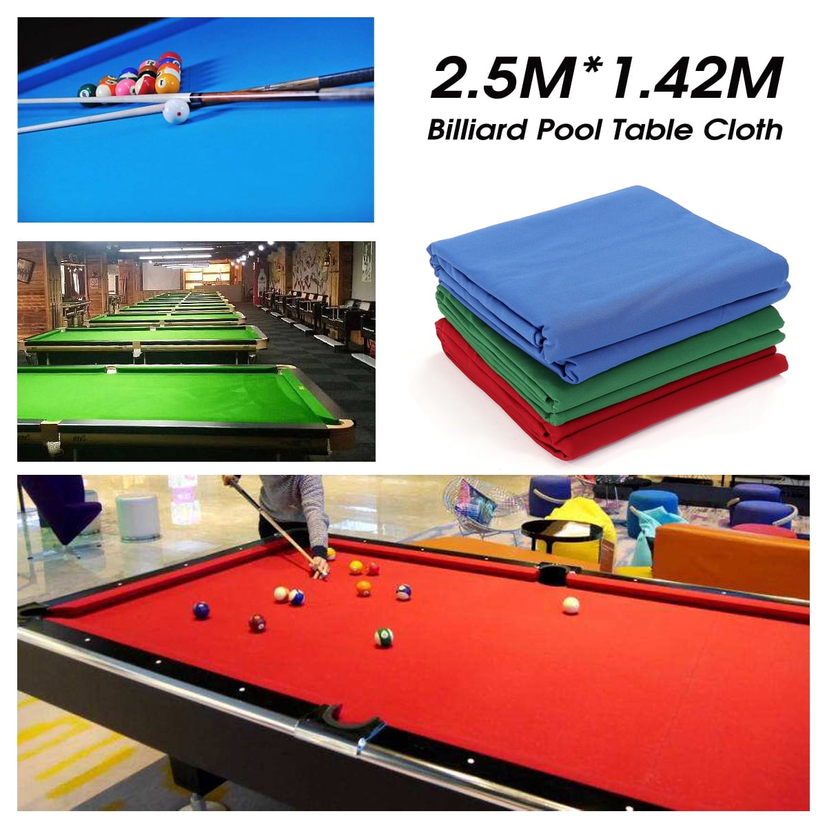 Red Professional Billiard Cloth Felt Mat Cover For 7ft/8ft Table Billiard Pool 