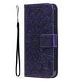 thumbnail image 5 of Allytech for Apple iPhone 15 Case Wallet, Mandala Embossed PU Leather Flip Folio Cover Cards Slots Stand Protective Shockproof Wallet Case Cover for Apple iPhone 15 - Purple, 5 of 12
