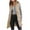 Beige, variant on hotojiny Womens Long Puffer Vest Sleeveless Zip Up Collar Lightweight Jacket Winter Warm Coat Outerwear with Pockets