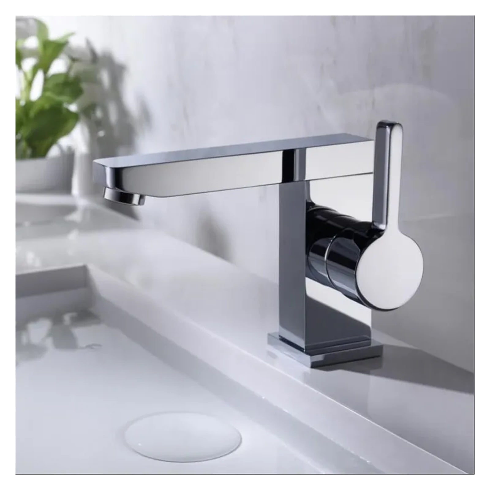 Chrome Brass Bathroom Single Lever, Hot And Cold Bathroom Basin Faucet Tap Mixer Lavatory Sink Faucet