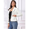 thumbnail image 4 of DARING DIVA Women's Notch Lapel Long Sleeve Elegant Business Casual Jacket XS Black White, 4 of 6