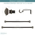 thumbnail image 5 of SnugSet 1" Bronze Andrew Square Adjustable Single Curtain Rod, 36"-72", 5 of 10