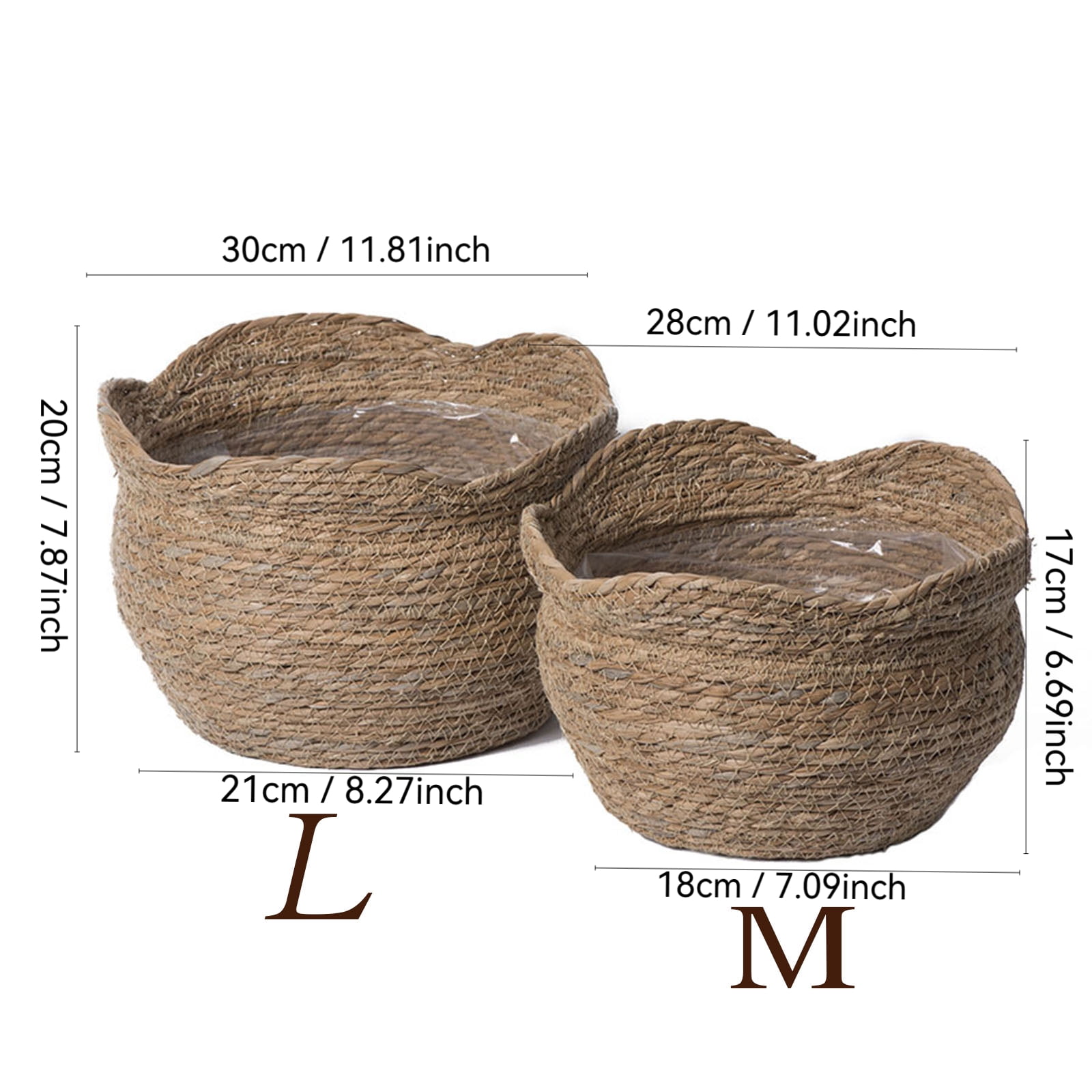 Large Premium Woven Wicker Planter Basket with Leakproof Plastic Liner – Natural Stylish Pot Cover for Indoor Outdoor Plants, Rustic Boho Farmhouse Room Decor