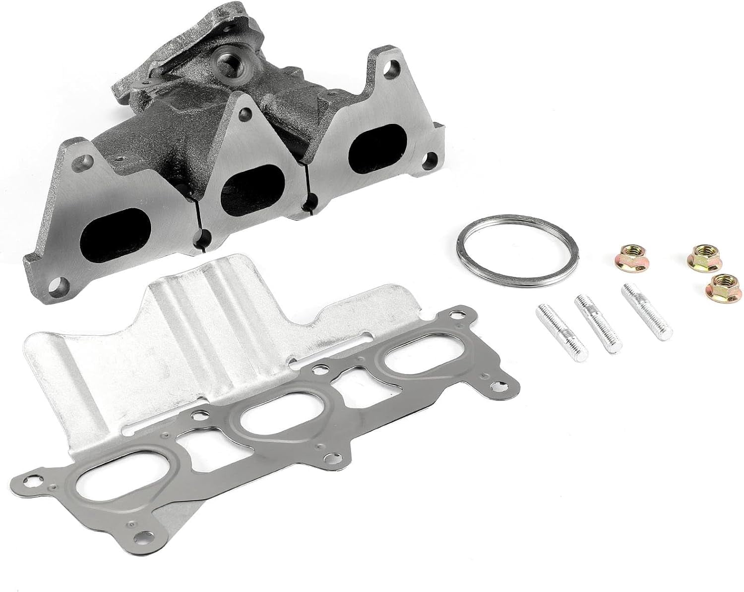 A-Premium Right Exhaust Manifold W/Gaskets & Studs & Nuts [6Cyl 3.6L] Compatible with Chevrolet, GMC, Buick & Saturn Models - Traverse 09-17, Acadia 07-16, Acadia Limited 17, Enclave 08-17, Outlook