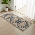thumbnail image 3 of Kitchen Rug Runner 2'x 5', Vintage Boho Indoor/Outdoor Washable Carpet with Tassels, Middle Century Western Geometric Abstract Art Reversible Low-Pile Soft Area Rug for Living Room, Bedside, Sink, 3 of 9