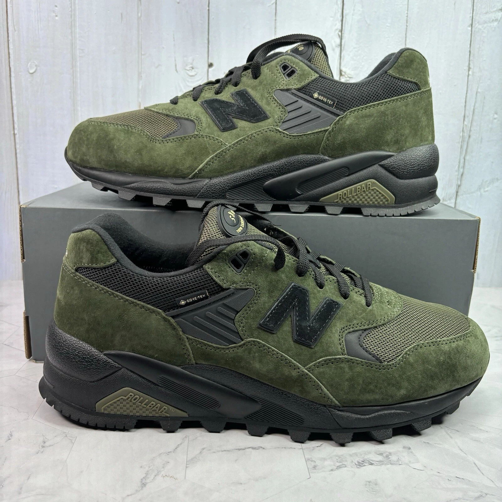 New Balance 580 Gore-Tex Kombu Black Mens Sz 7.5 Green Black 