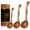Brown, variant on ACMETOP Wooden Ladle Spoon Set – 3 Sizes Teak Wood Soup Spoons with Back Hooks for Cooking & Serving – Heat Resistant, Non-Stick, Comfortable Grip