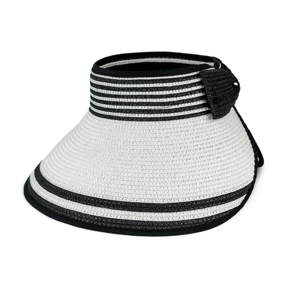 Magid Adult Women's Paper Straw Rollup Sun Visor with Velcro Bow
