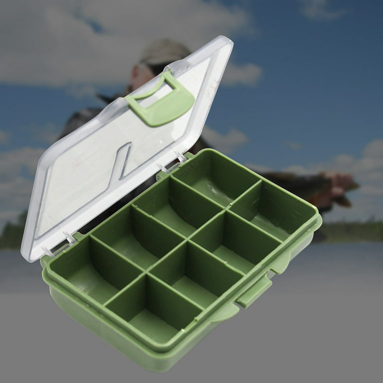 Opolski Multi-Grid PE Plastic Fish Hook Bait Fishing Storage Box with  Transparent Lid 