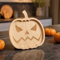 thumbnail image 7 of Halloween Wooden Pumpkin Tray, Khaki Wood Serving Platter for Candy, Snacks and Fruit, Gothic Party Table Centerpiece and Home Kitchen Decor, 7 of 7