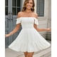 thumbnail image 2 of Vestido GLNEGE para graduación de verano, en forma de A, con volantes, blanco, para mujer, 2 of 5