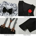 thumbnail image 3 of CARETOO Toddler Boy Clothes Suit Formal Dress Shirt+Bowtie+Vest+Boutonniere+Suspender Pants Boys Gentleman Outfits Set, 3 of 6