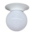 thumbnail image 1 of Lampara De Techo/muro, Base Integral Blanca 1 luz Globo de cristal., 1 of 4