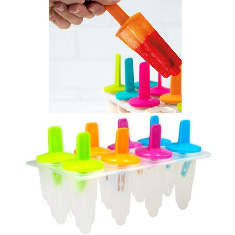 AllTopBargains 2 Pk Popsicle Maker Frozen Ice Cream Pop Mold Juice Tray Lollipop Mould 8 Cell