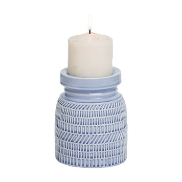 Beachcombers Small Textured Candle Holder  Blue