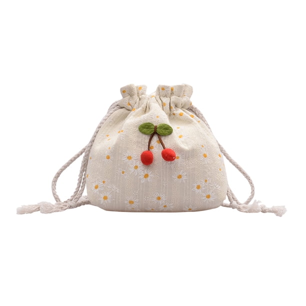 Bolso Hombro Con Cordón para Mujer Bandolera Margaritas Y Bolsillo Niña