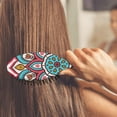 thumbnail image 4 of Vintage Geometric Detangler Hair Brush, Soft Bristle Paddle Comb with Boho Print, Rustic Artistic Wooden Handle Hairbrush for Daily Use and Travel, 4 of 7