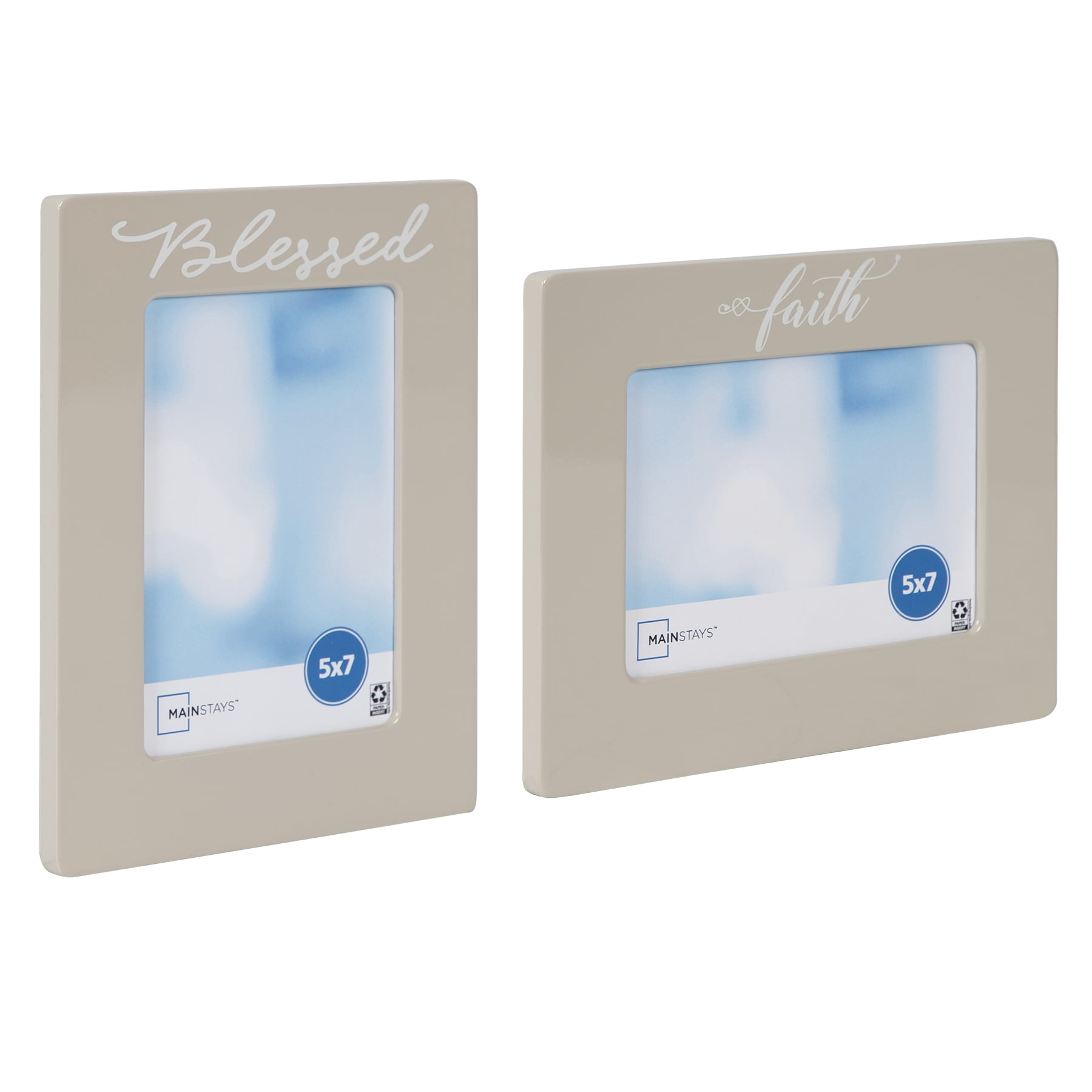 Mainstays 5x7 Blessed Faith Expression Tabletop Picture Frames, Set of 2