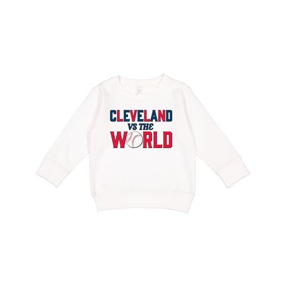 Inktastic Cleveland Vs. the World Blue and Red with Baseball Toddler Sweatshirt