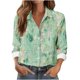 thumbnail image 3 of TaTaai Women Casual Printed Long Sleeve Collared Shirt Button Down Blouse Ladies Daily Commute Festival Event Wear Soft Breathable Non See Through Stylish Comfortable Top Gift, 3 of 6