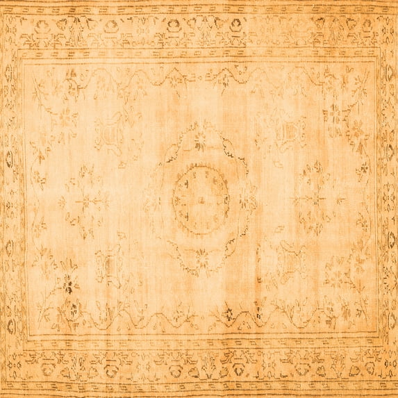 Ahgly Company Indoor Square Persian Orange Traditional Area Rugs, 8' Square