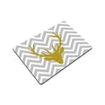 thumbnail image 3 of MKHERT Gold Glitter Deer Head in Gray and White Chevron Doormat Rug Home Decor Floor Mat Bath Mat 23.6x15.7 inch, 3 of 3