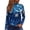 Royal Blue, variant on Women's Casual Daily Wear Mid Neck Long Sleeve Christmas Printed Top, Holiday Graphic Blouse, Comfortable Fall Winter T-Shirt,Vermilion,XL