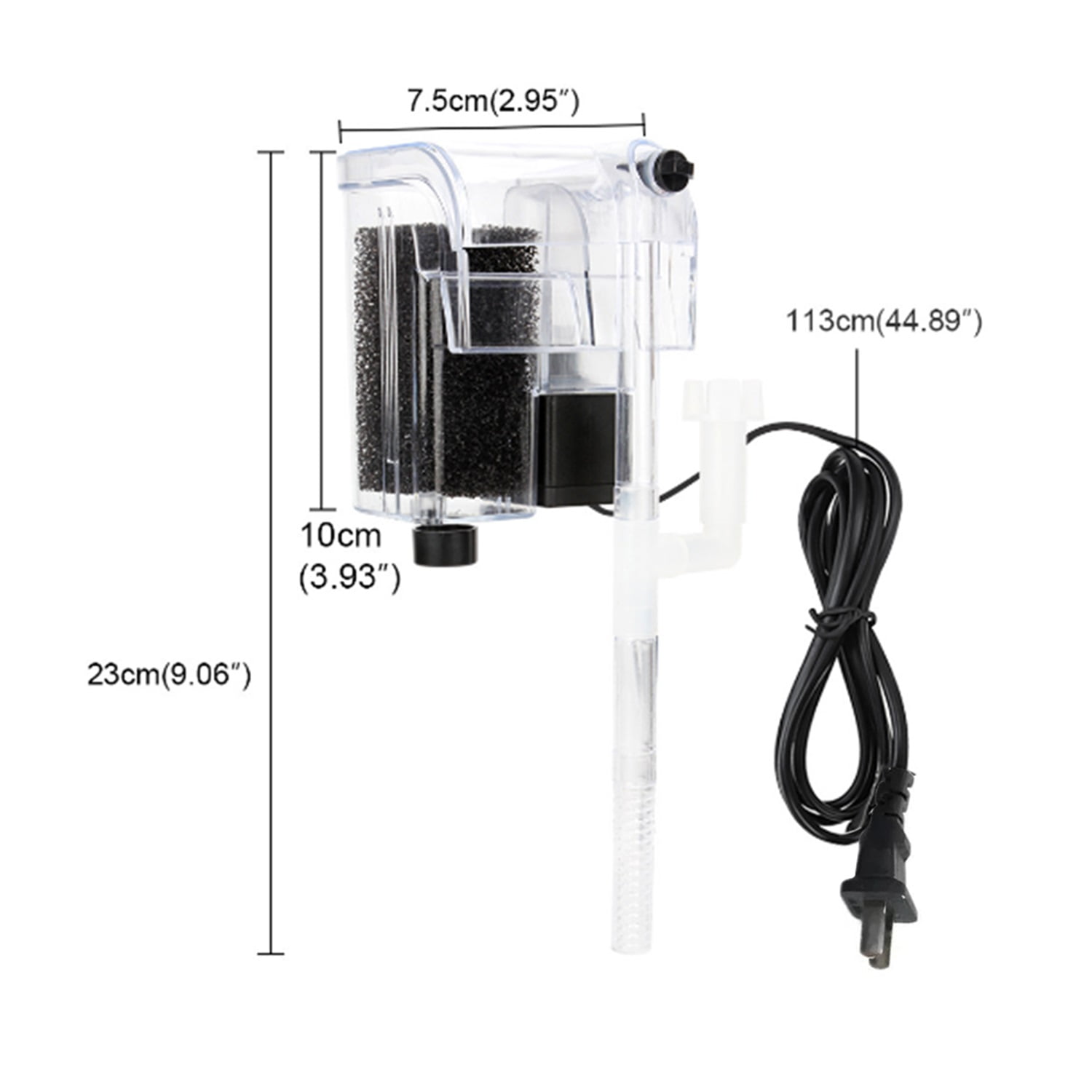 Pefilos 5-10 Gal Aquarium Hang On Filter, Power Waterfall Suspension Oxygen Pump - Submersible Hanging Activated Carbon Biochemical Wall Mounted Fish Tank Filtration Water, Black Pefilos 5-10 Gal Aquarium Hang On Filter, Power Waterfall Suspension Oxygen Pump - Submersible Hanging Activated Carbon Biochemical Wall Mounted Fish Tank Filtration Water, Black