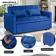 thumbnail image 6 of BSHTI 54" Fold out Sleeper Sofa Bed,Convertible Twin-Size Bed,With 3 Angles Adjustable Backres,Velvet Upholstery,Easy Assembly, Blue, 6 of 15