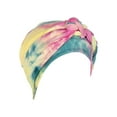 thumbnail image 2 of Pink African Women Turban Caps Polyester,Spandex,cotton Knot Chemo Cap for Cancer Pleated Headwear Beanie Twisted Head Wrap Hair Loss Hat One Size, 2 of 4