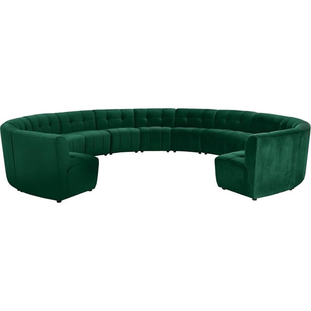 Meridian Furniture Sectionnel Modulaire 13 Pcs en Velours Vert Limitless