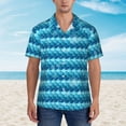 thumbnail image 4 of Lsque Pearlescent Scales pattern Hawaiian Shirt for Men, Unisex Summer Beach Casual Short Sleeve Button Down Shirts-Large, 4 of 9