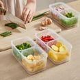 thumbnail image 3 of Food Container with Lid Drain Basket Good Sealing 2 Grids Refrigerator Onion Storage Box Kitchen Gadget, 3 of 8