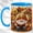 Blue, variant on Jeweled Gnome Coffee Mug, Autumn Harvest Mug, Ceramic 11 oz