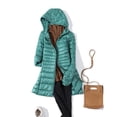 thumbnail image 2 of WEAIXIMIUNG Womens Down Jacket Women's Solid Color Mid Length Hooded Down Jacket with Drawstring Slim Fit Portable Outerwear, 2 of 4
