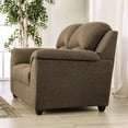 thumbnail image 3 of Furniture of America Vixal Fabric Upholstered Loveseat in Brown, 3 of 7
